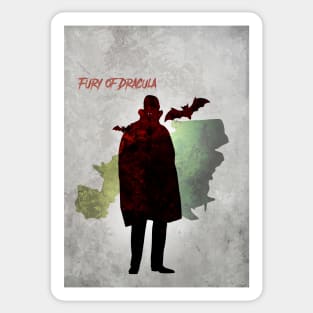 Fury of Dracula - Board Games Design - Movie Poster Style - Board Game Art Sticker